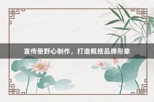 宣传册野心制作，打造概括品牌形象